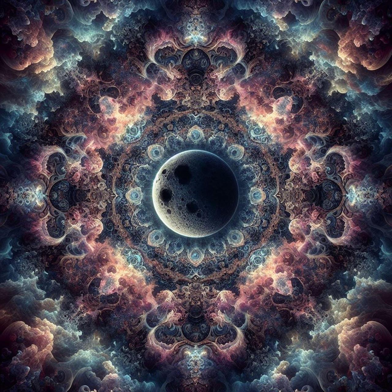 Lune fractale mandala